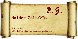Molder Zoltán névjegykártya